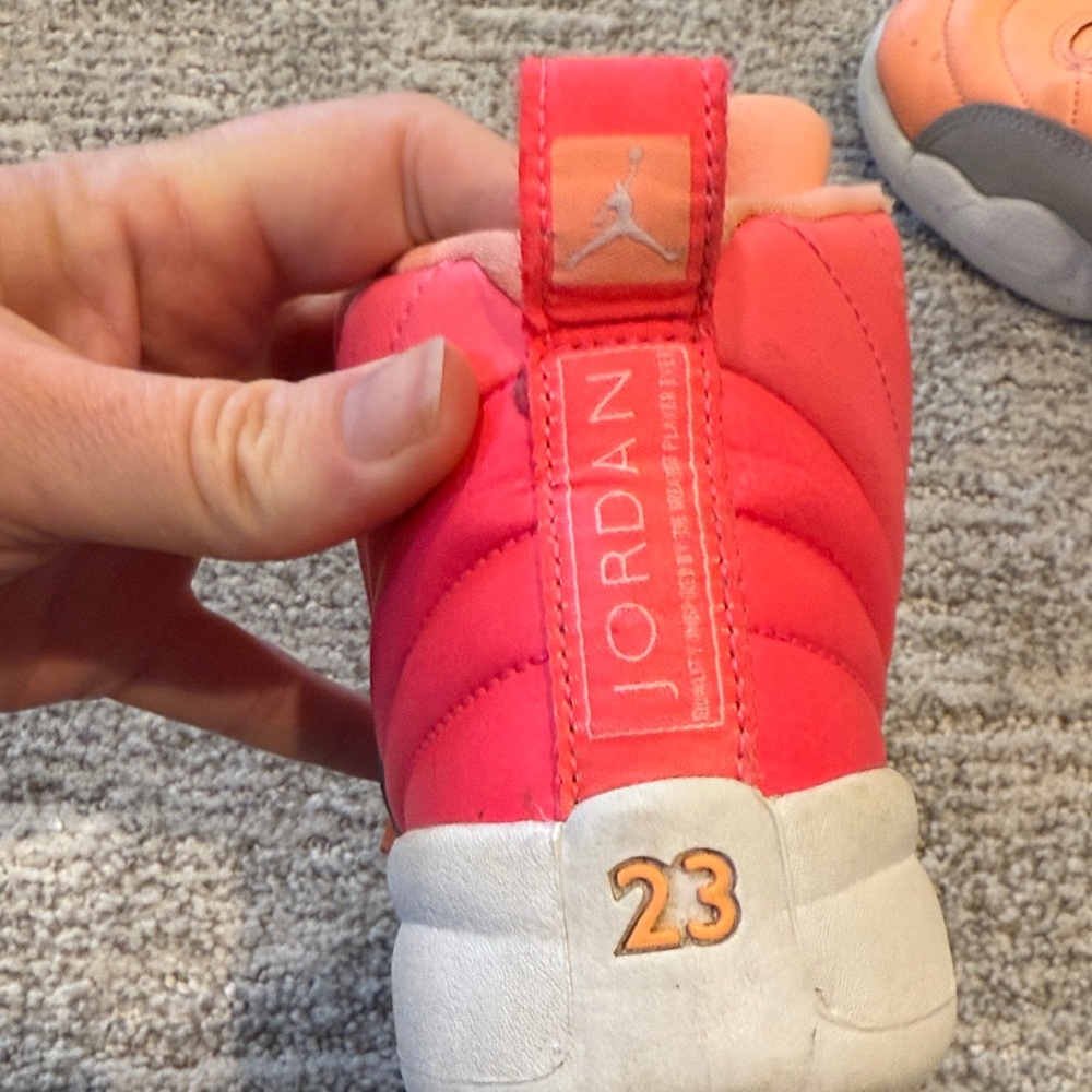 Jordan Kids Sneakers in Orange, Pink, and Gray - Picture 3 of 6